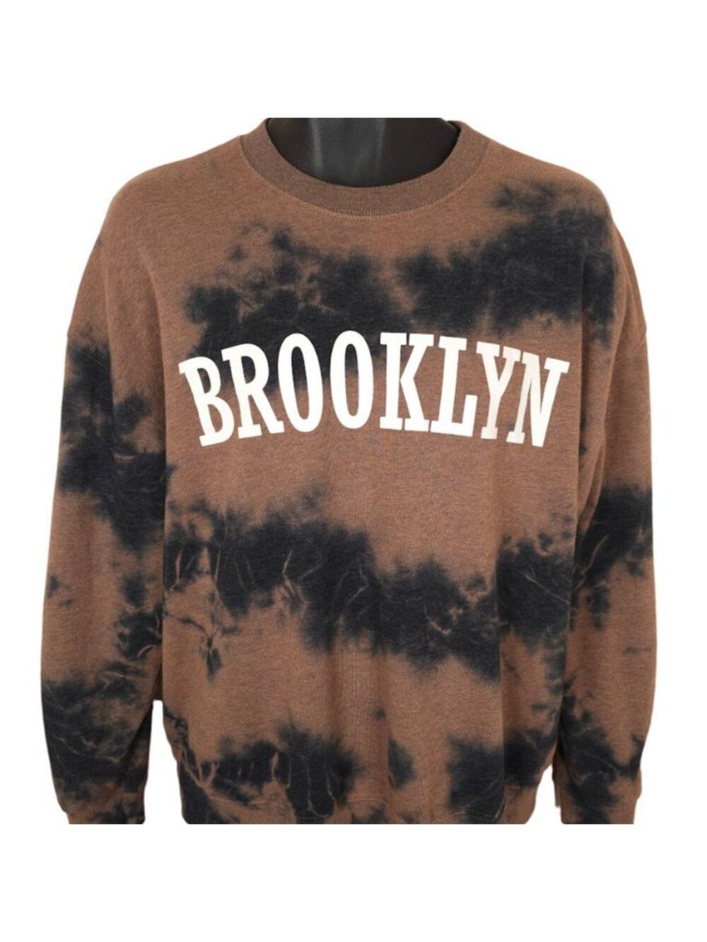Brooklyn Sweatshirt Womens Size Small Brown Black Travel Destination OVERSIZED - Picture 2 of 6